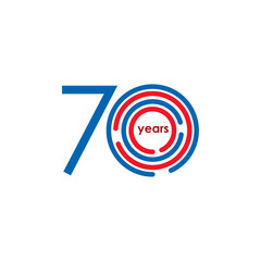 70 Year Anniversary Vector Template Design Illustration