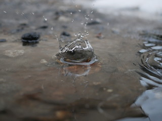 Polonne / Ukraine - 31 January 2019: water splash like crown