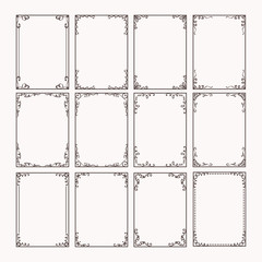 Decorative frames and borders rectangle proportions set