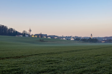 Fototapeta premium Landschaftsaufnahme Ansfelden in Oberösterreich / Österreich