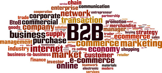 Naklejka premium B2B word cloud