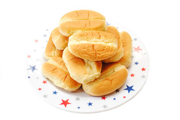 Stacked Dinner Rolls On a Plate with Stars