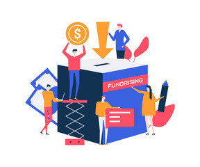 Make a donation - colorful flat design style illustration