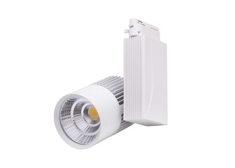 Track lamp isolate on white background. White lamp spotlight for the interior. 