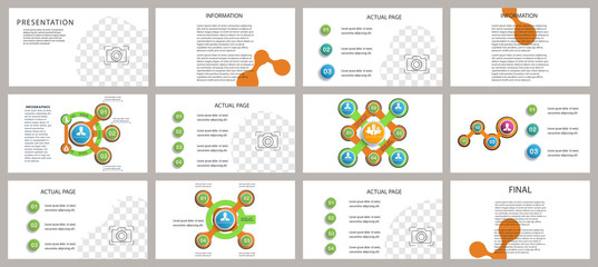 Presentation template. Elements for slide presentations on a white background. Flyer, brochure, corporate report, marketing, advertising, annual report, banner