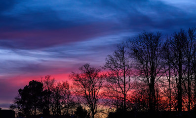 sunset blue and pink