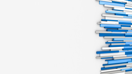 Abstract wall. Blue lines. News room. 3D rendering