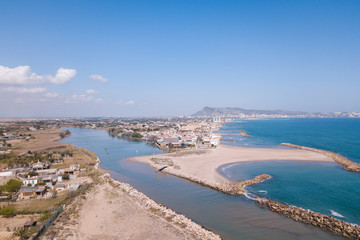 Fototapeta na wymiar Aerial view of Mediterranean coast in Valencia, Spain
