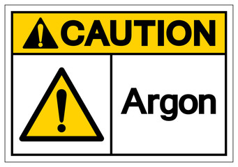 Caution Argon Symbol Sign, Vector Illustration, Isolate On White Background Label. EPS10