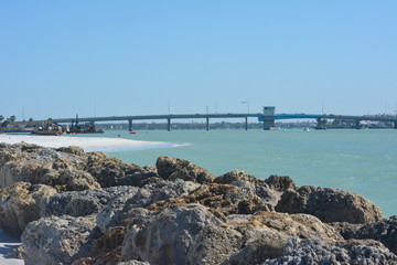 Bridge over the channel in Longboat Key Florida