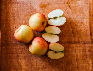 apples in brown place