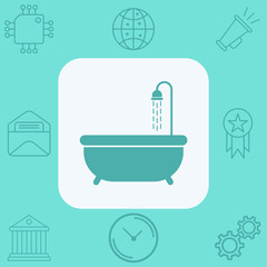 Bathtub vector icon sign symbol