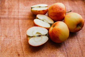 apples in brown place