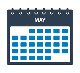 May Calendar Icon. Flat style vector EPS.
