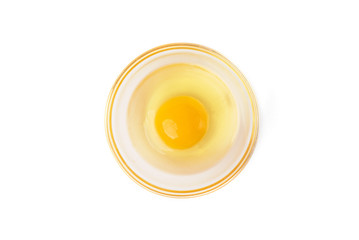 Raw eggs isolated on white background.
