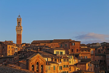 Obraz premium Vista di Siena da via Camporegio