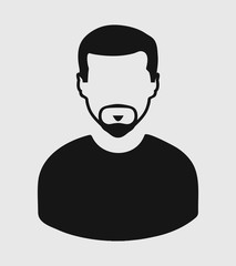 Man profile Icon on gray Background
