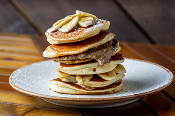 Peanut butter and banana protein pancakes, healthy made 