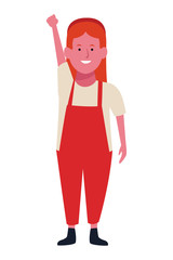 Girl smiling and greeting cartoon