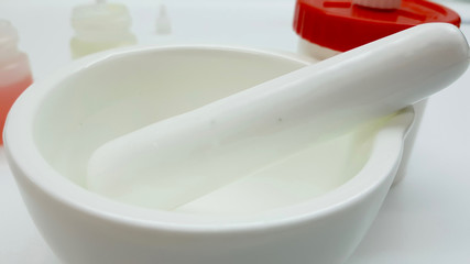 Ointment, mortar and container