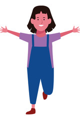 Girl smiling and greeting cartoon