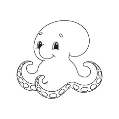 Coloring book pages for kids. Cute cartoon vector illustration.