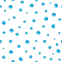 Water bubbles seamless pattern on a white background.