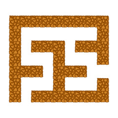 Obraz premium Maze underground. Game for kids. Puzzle for children. Cartoon style. Labyrinth conundrum. Color vector illustration. The development of logical and spatial thinking.