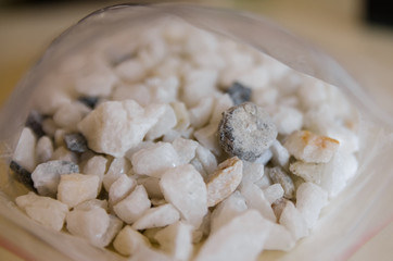 white little stones texture background 