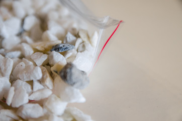 white little stones texture background 