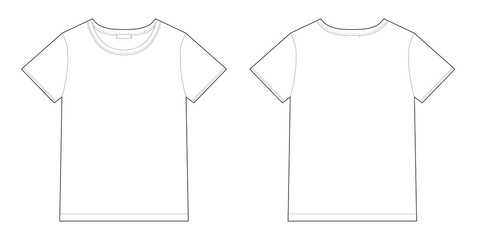 Fototapeta Technical sketch unisex black t-shirt design template. obraz