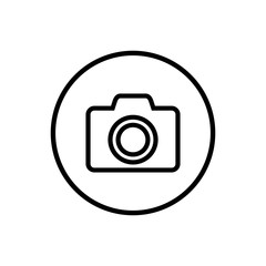 Camera Icon in trendy flat style isolated on grey background. Camera symbol for your web site design