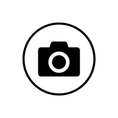 Camera Icon in trendy flat style isolated on grey background. Camera symbol for your web site design