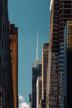 Close-up View Of One Bryant Park And Modern Skyscrapers Exterior In Midtown Manhattan New York City