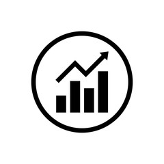 Growing graph Icon. Chart icon. Graph Icon in trendy flat style isolated on white background
