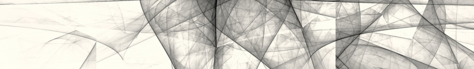 White and black abstract image. Gorizontal panoramic view for kithen panel skinali. 3d render