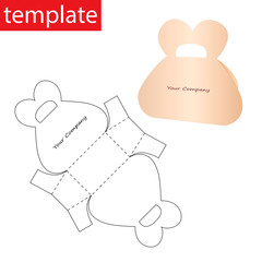 Retail bag or box with die cut template.