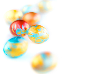 Handmade easter eggs isolated on white
