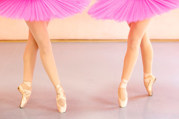 Legs of ballet dancers  who is standing