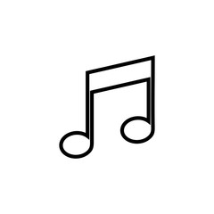 Music icon vector, Melody, song, note, sound, audio sign Isolated on white background.