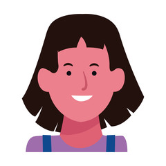 Girl smiling face cartoon
