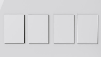 set of blank frames on wall