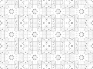 3d rendering. Seamless White square grid pattern art design wall background.