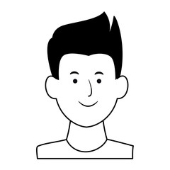 people avatars cartoon characters in black and white