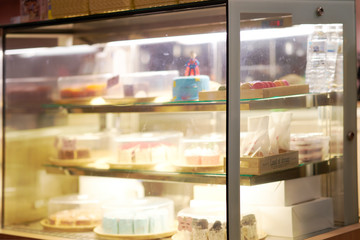 Blur photo of bakery showcase