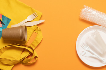 Use paper bags, natural cotton bags and bags for products instead of plastic bags