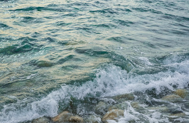 Naklejka na ściany i meble Sea surface with waves