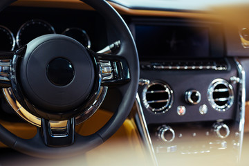 Luxury car interior details 