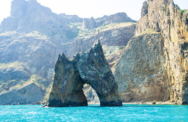 Rock Golden Gate in Crimea, Russia. Karadag.