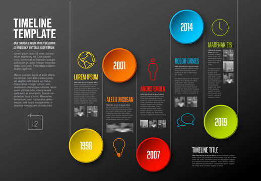 Timeline Infographic with Circular Elements
